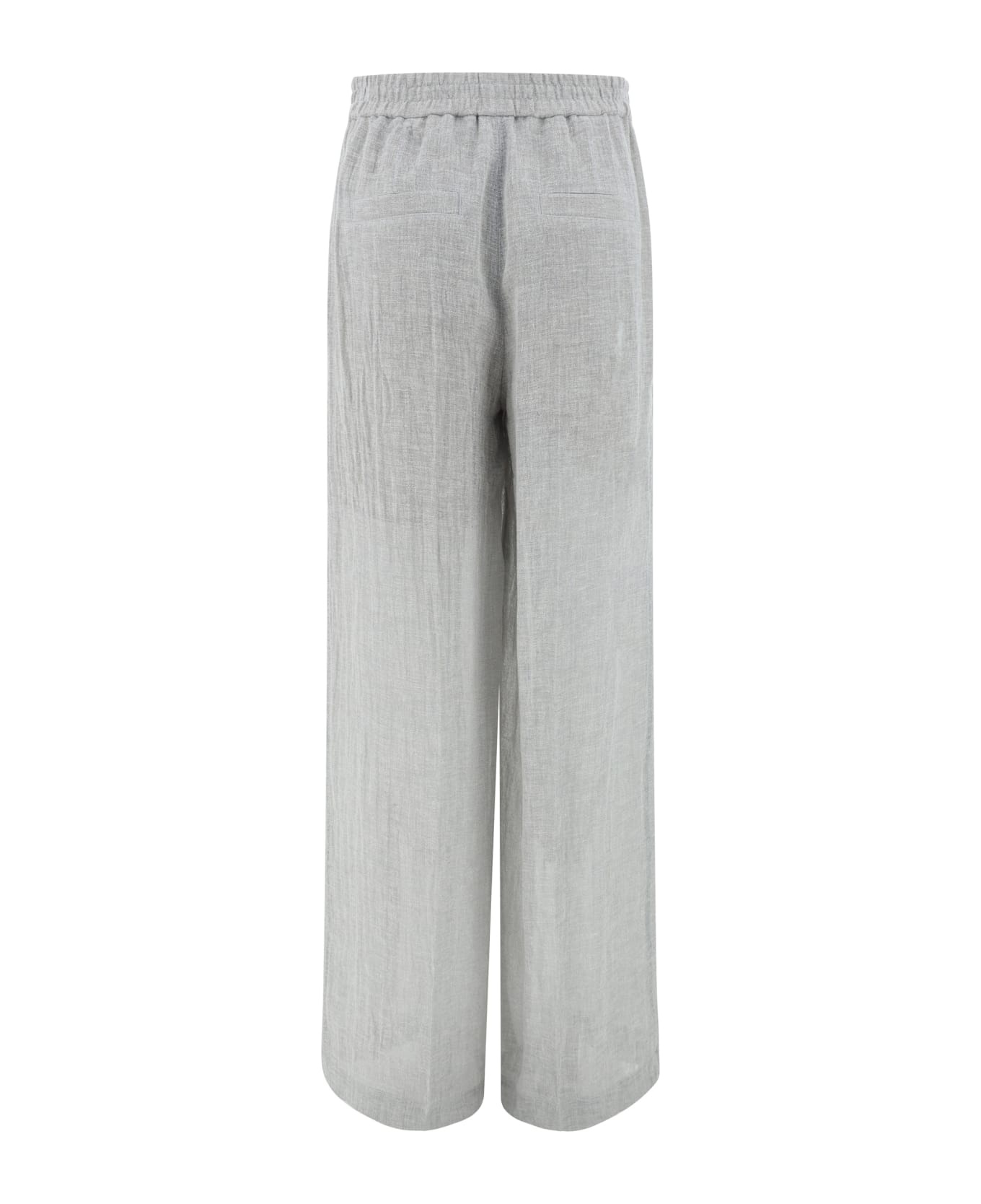 Wide Leg Linen Trousers - 2