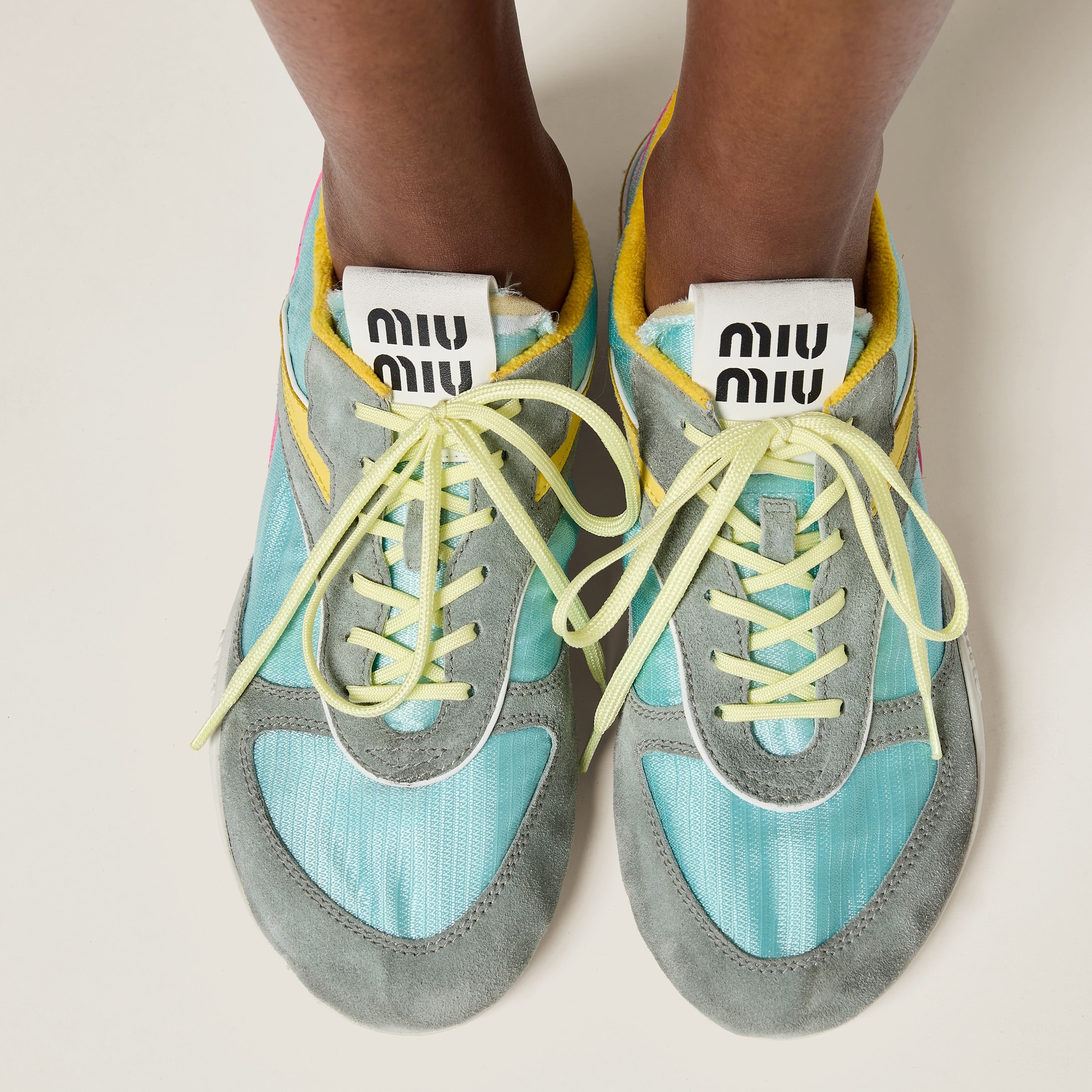 Gymnasium technical fabric and suede sneakers - 5