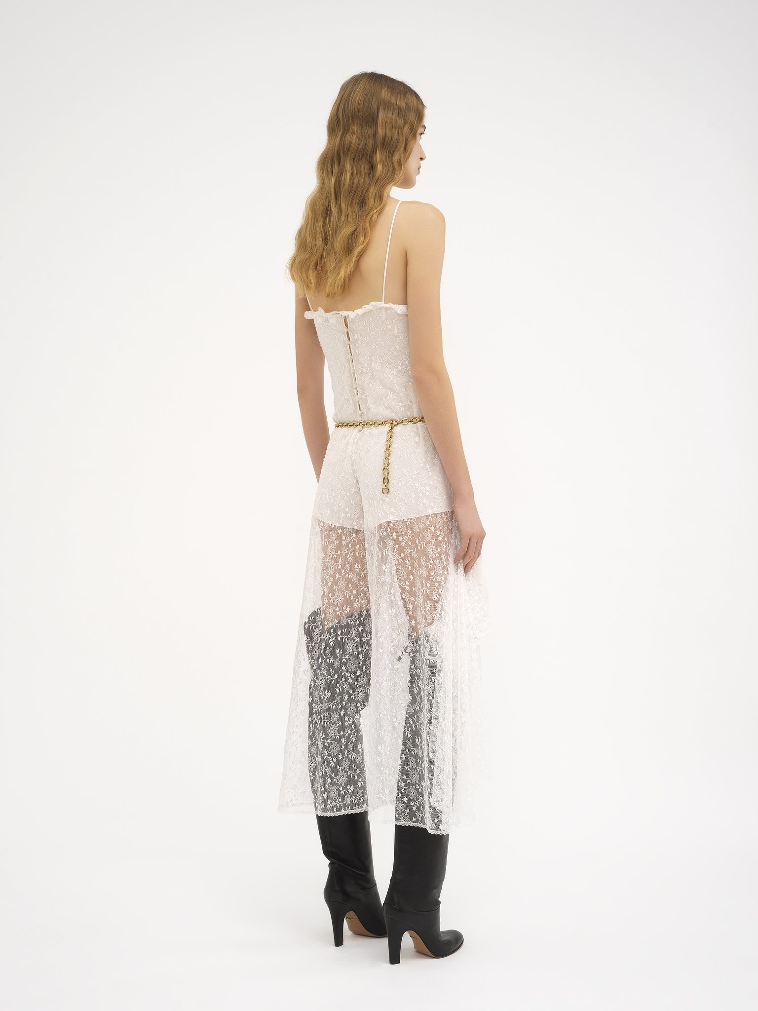 SLEEVELESS JUMPSUIT IN FLORAL LACE - 4