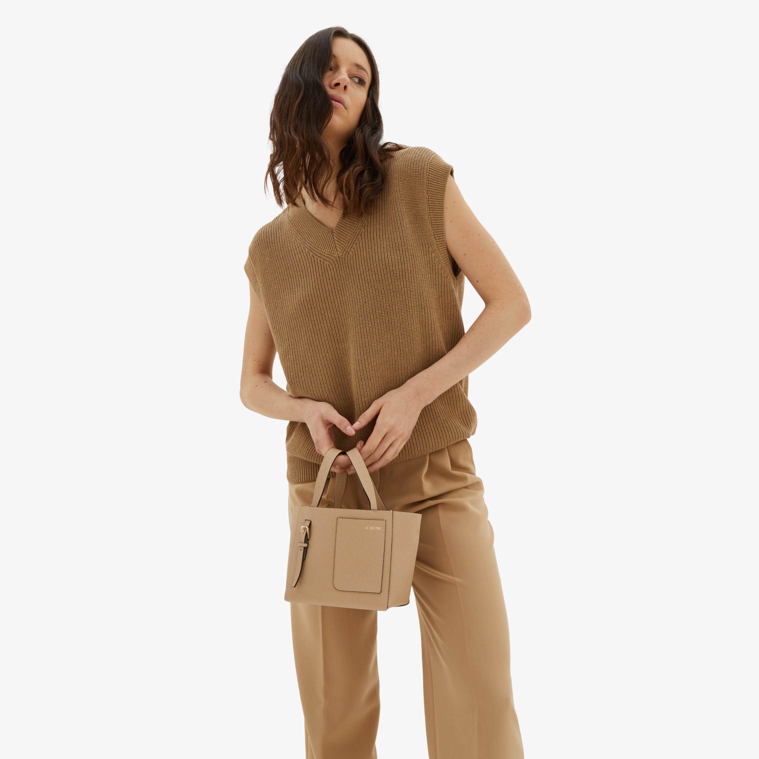 Valextra – Soft Bucket Micro Bag – Beige Cachemire - 5
