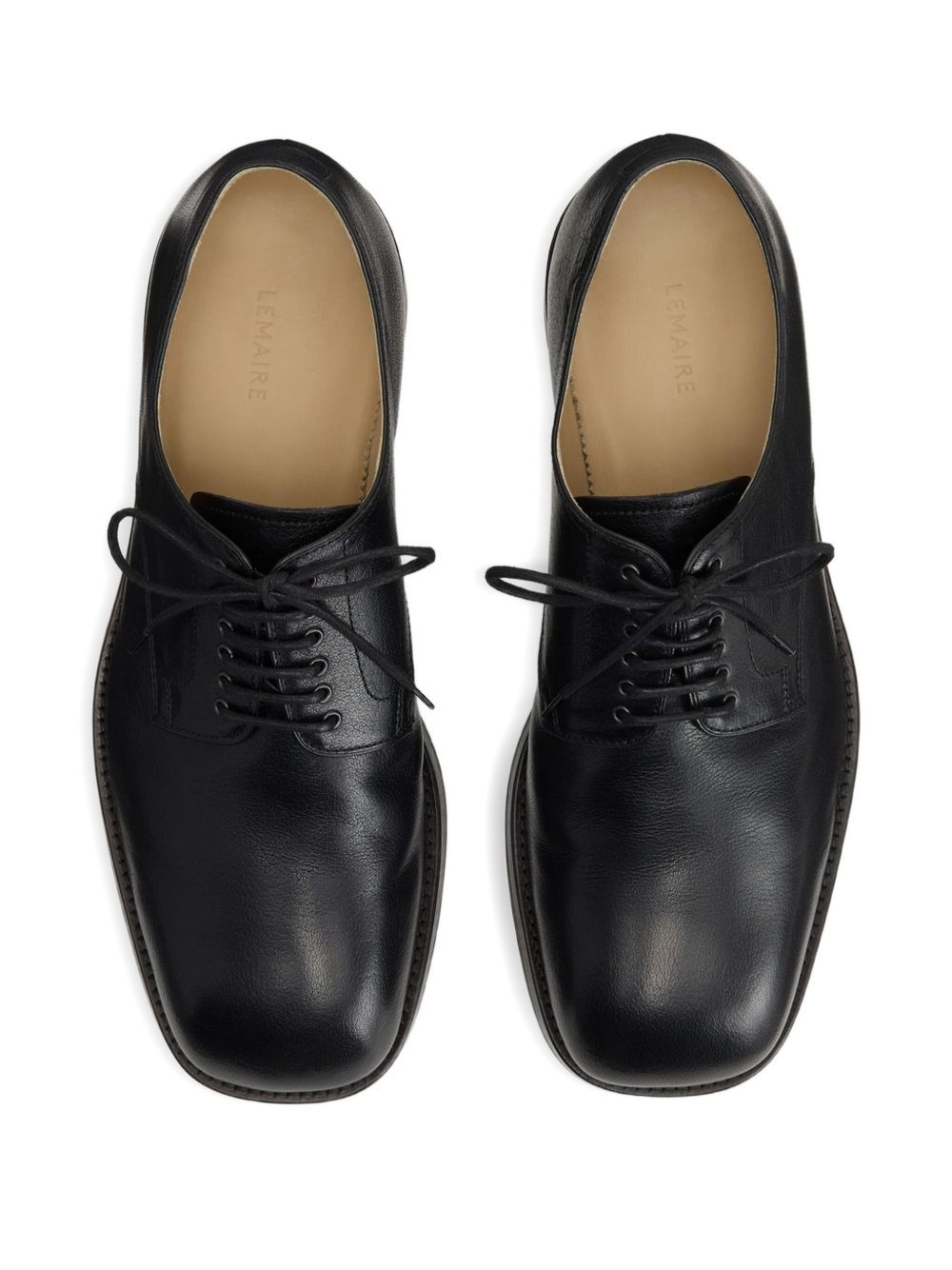 elongated-toe lace-up derby shoes - 3