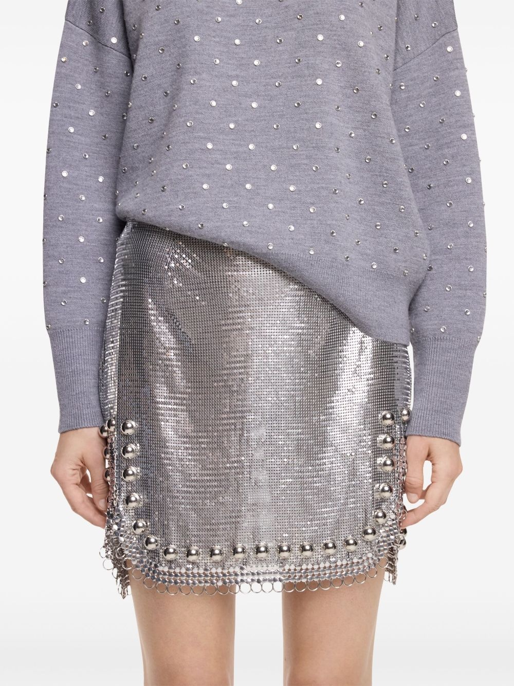 stud-embellished mini skirt - 5