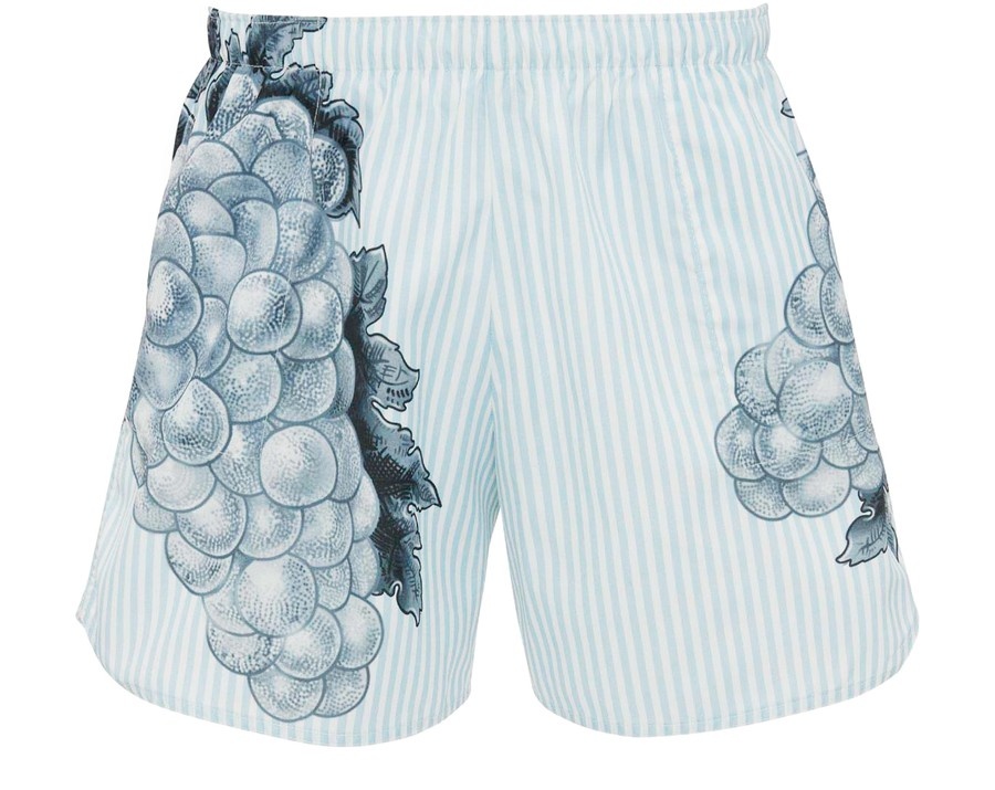 Swim shorts with grape motif - 1