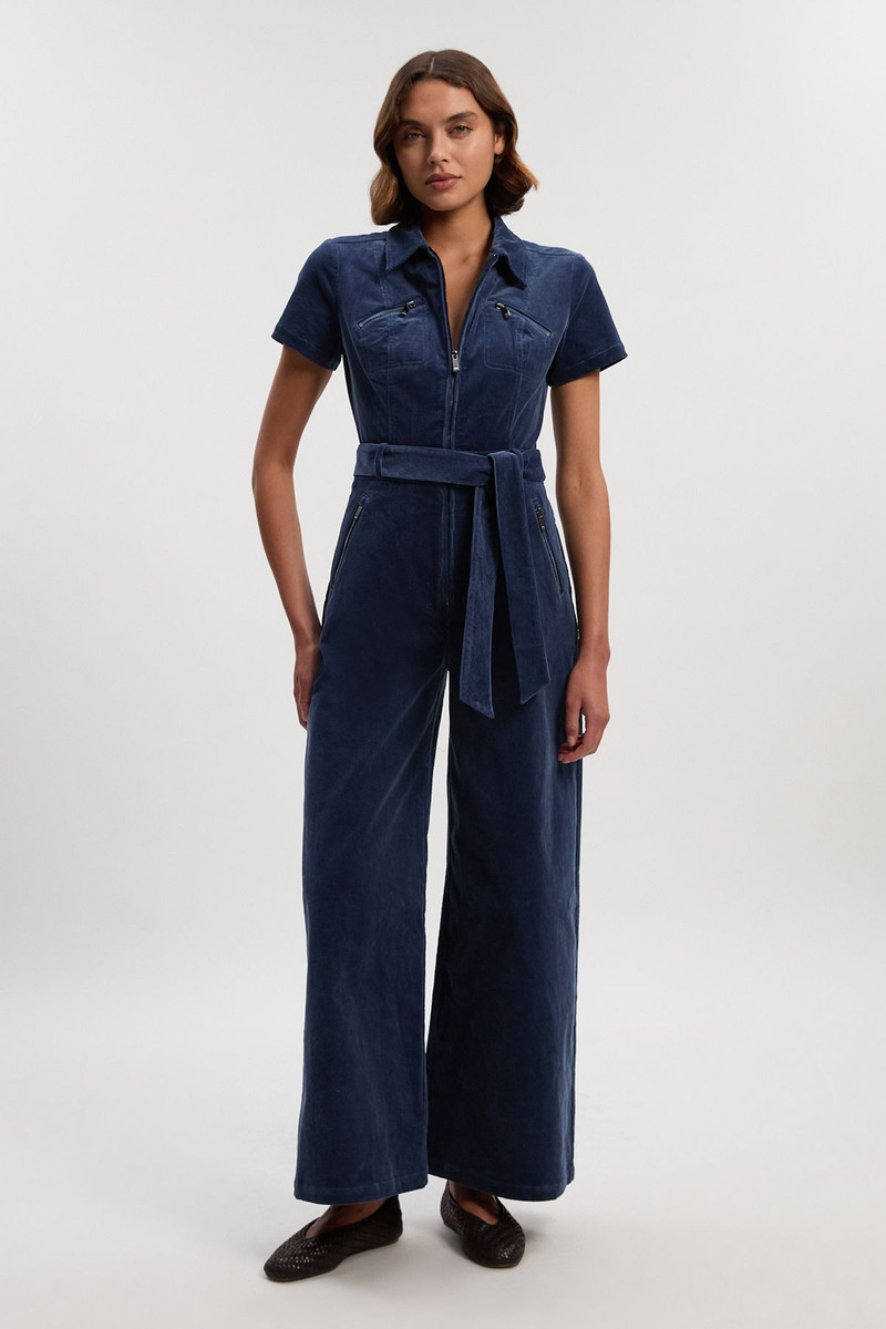 Stretch Cord Wide Leg Jumpsuit 1