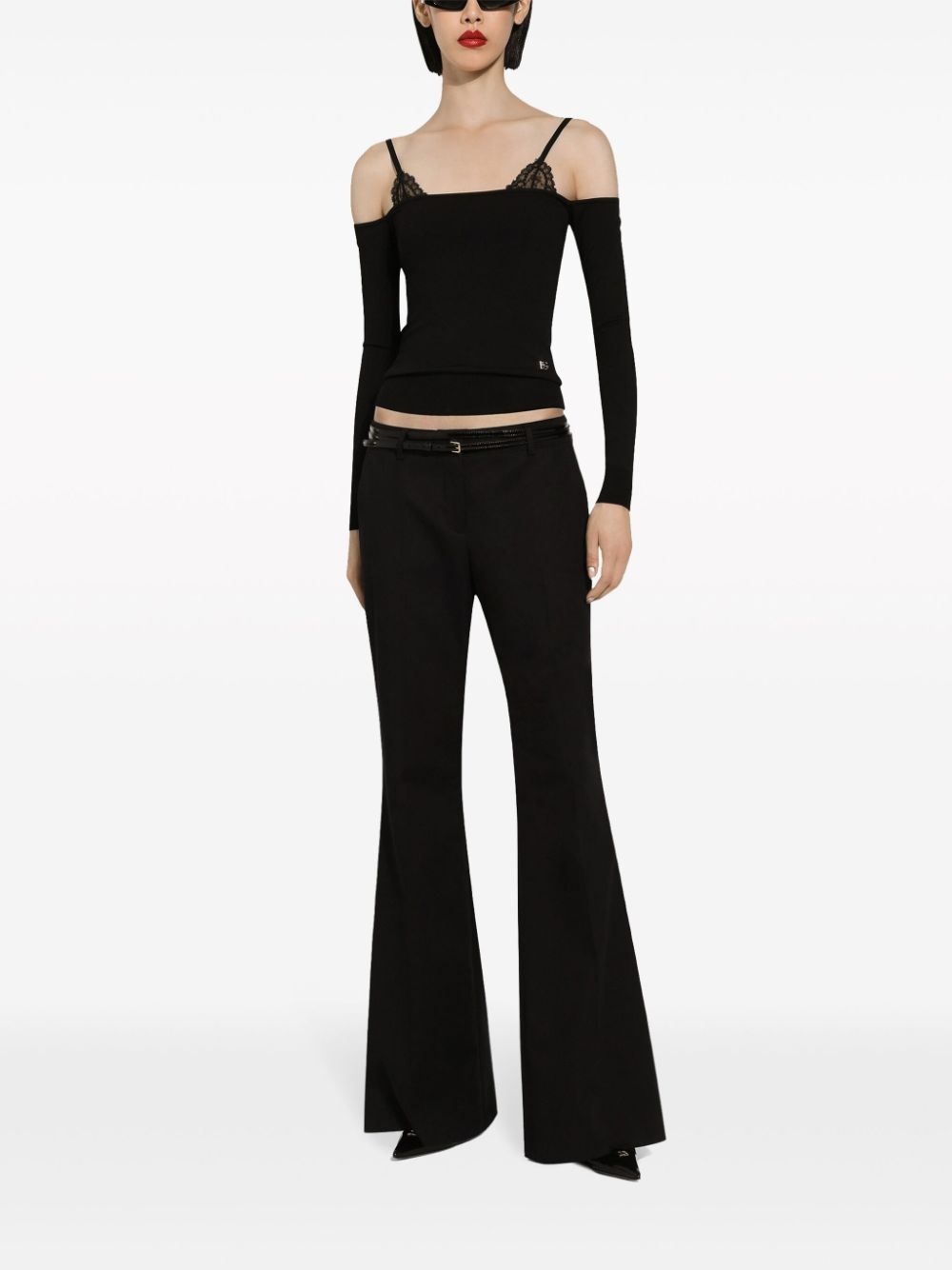 logo-plaque off-shoulder top - 3