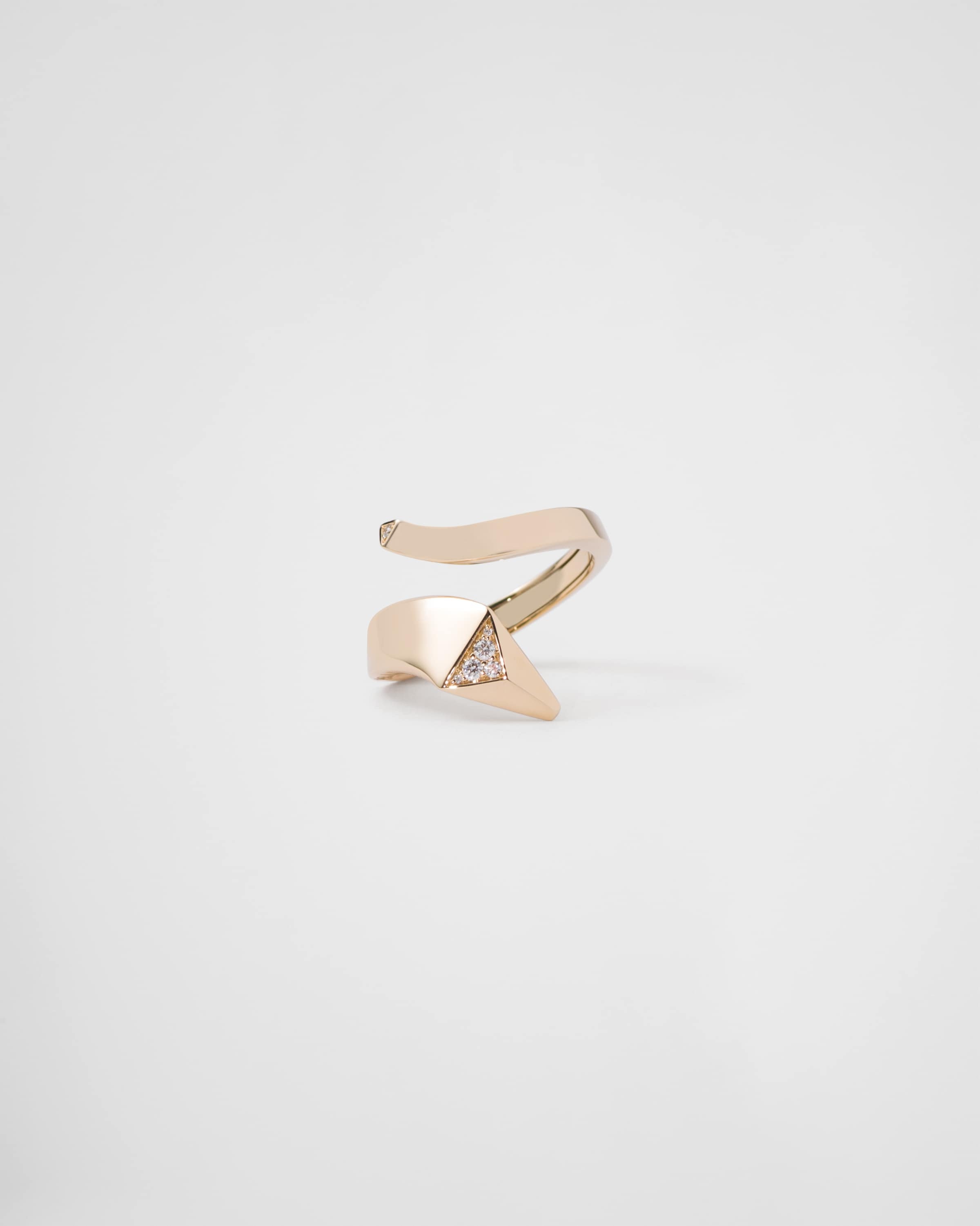Eternal Gold snake mini ring in yellow gold and diamonds - 1