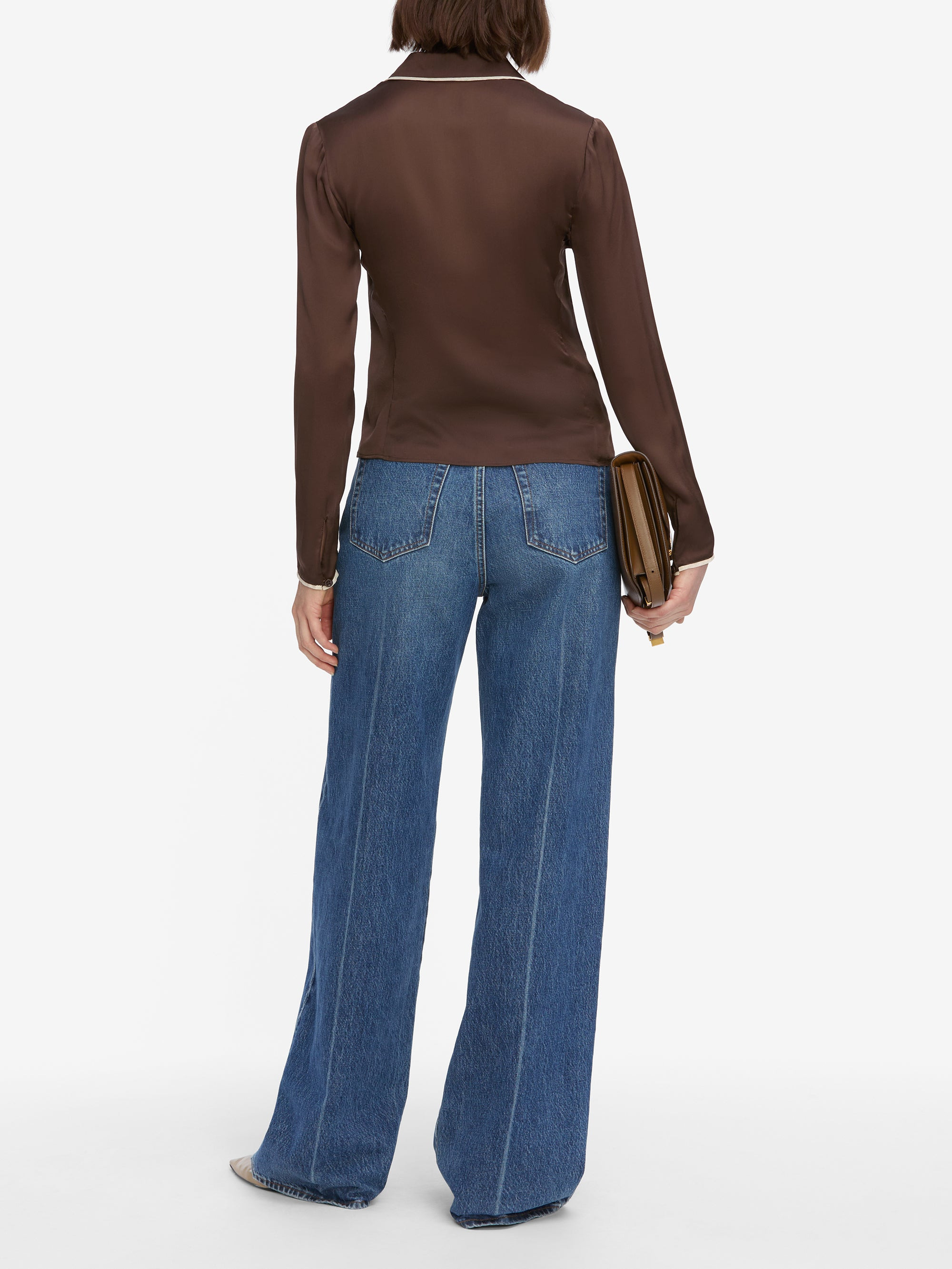 The Slim Essential Shirt in Coffee Multi - 6
