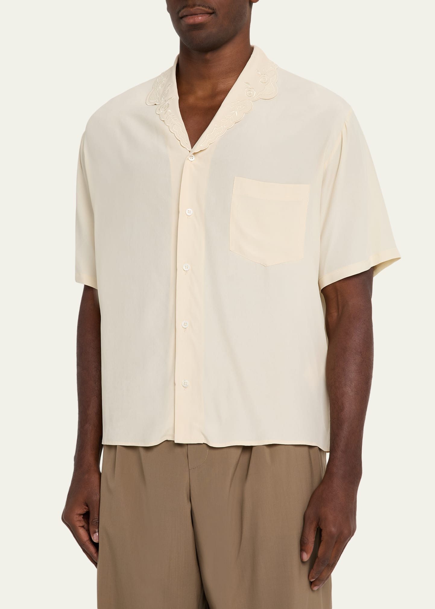 Men's Dickinson Lace-Collar Short-Sleeve Shirt - 4