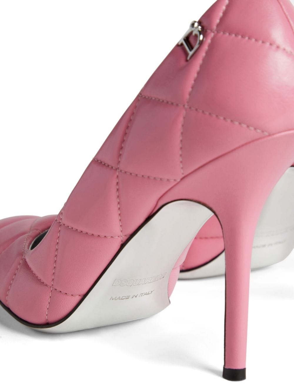 100mm quilted leather pumps - 5
