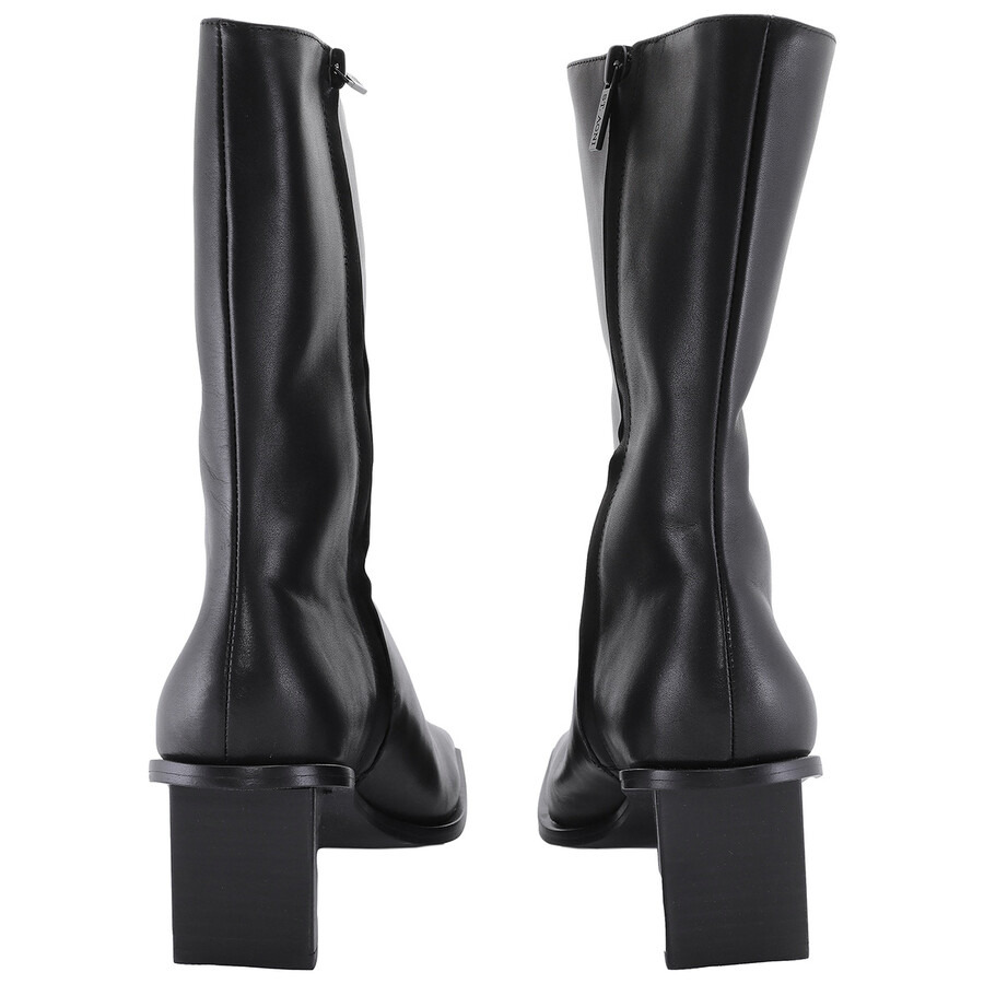 St Agni Block Heel Leather Border Boots - 4