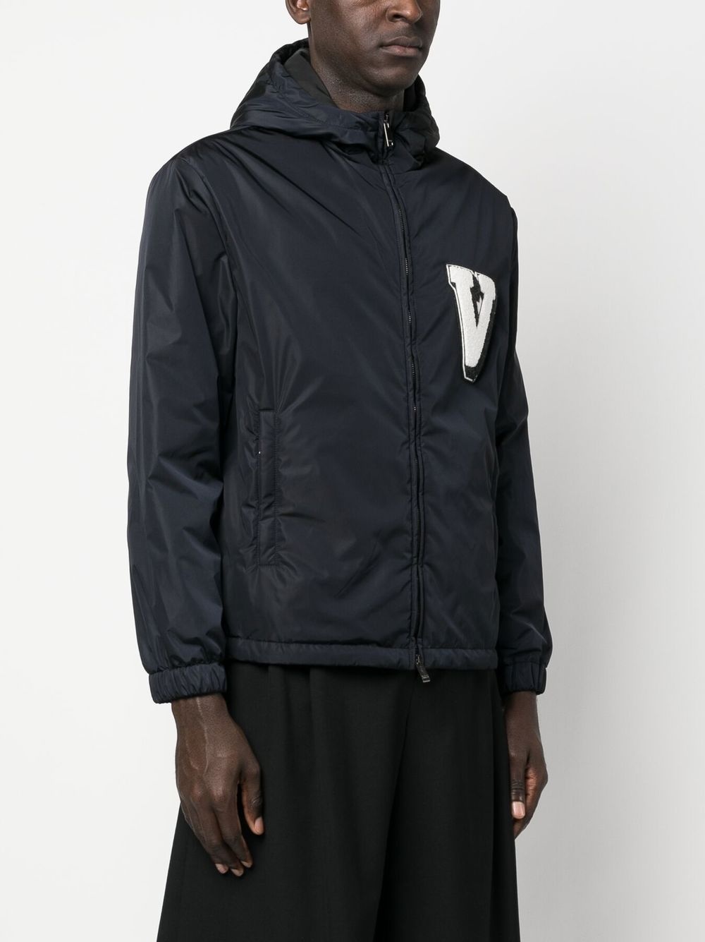 logo-patch hooded jacket - 3