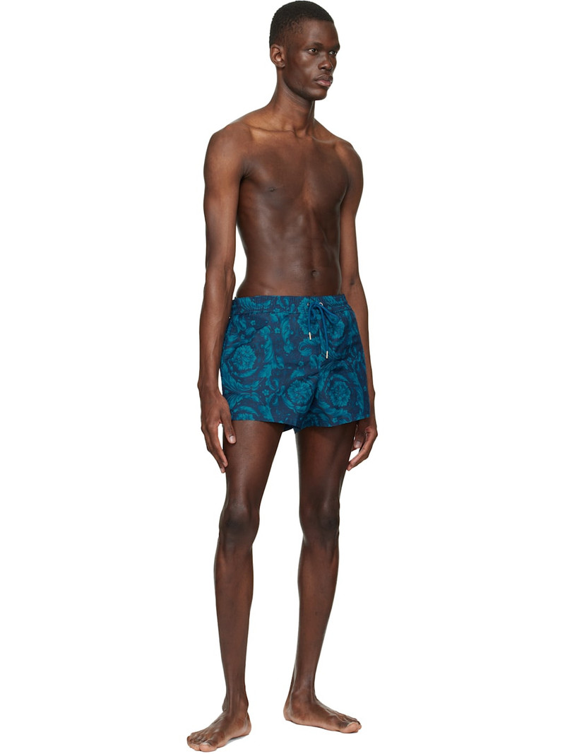 VERSACE Navy Baroque Swim Shorts outlook