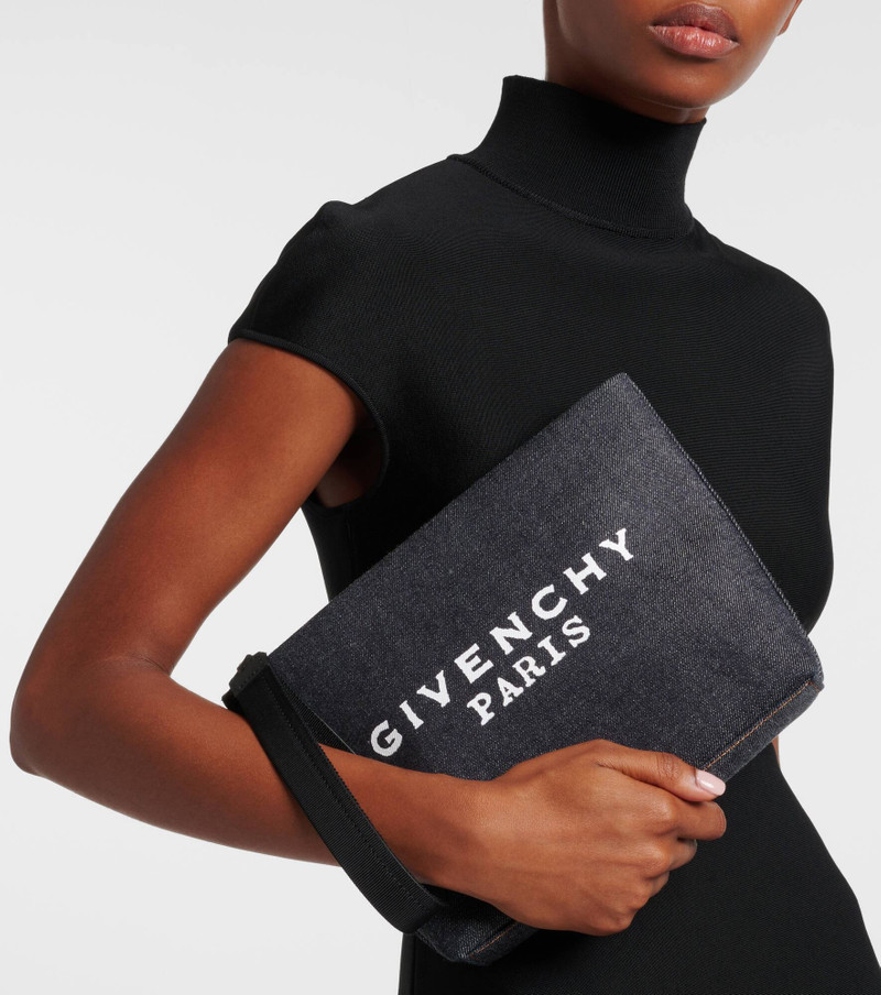 Givenchy Logo cotton denim pouch outlook
