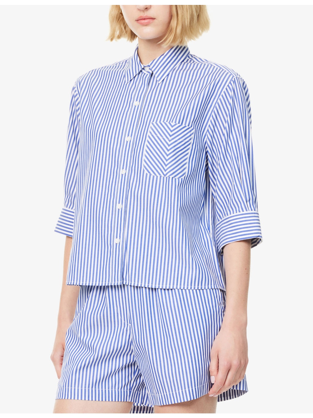 Lucia Stripe-Print Cotton Shirt - 3
