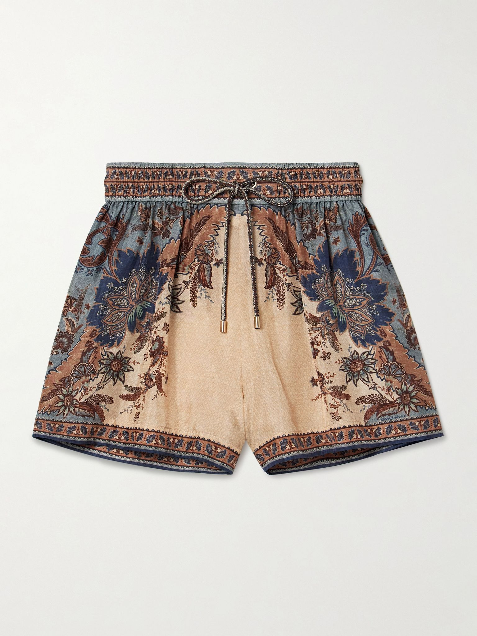 Ascension printed silk shorts Beige - 1