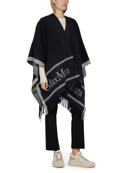 Max Mara Hilde logo wool poncho outlook