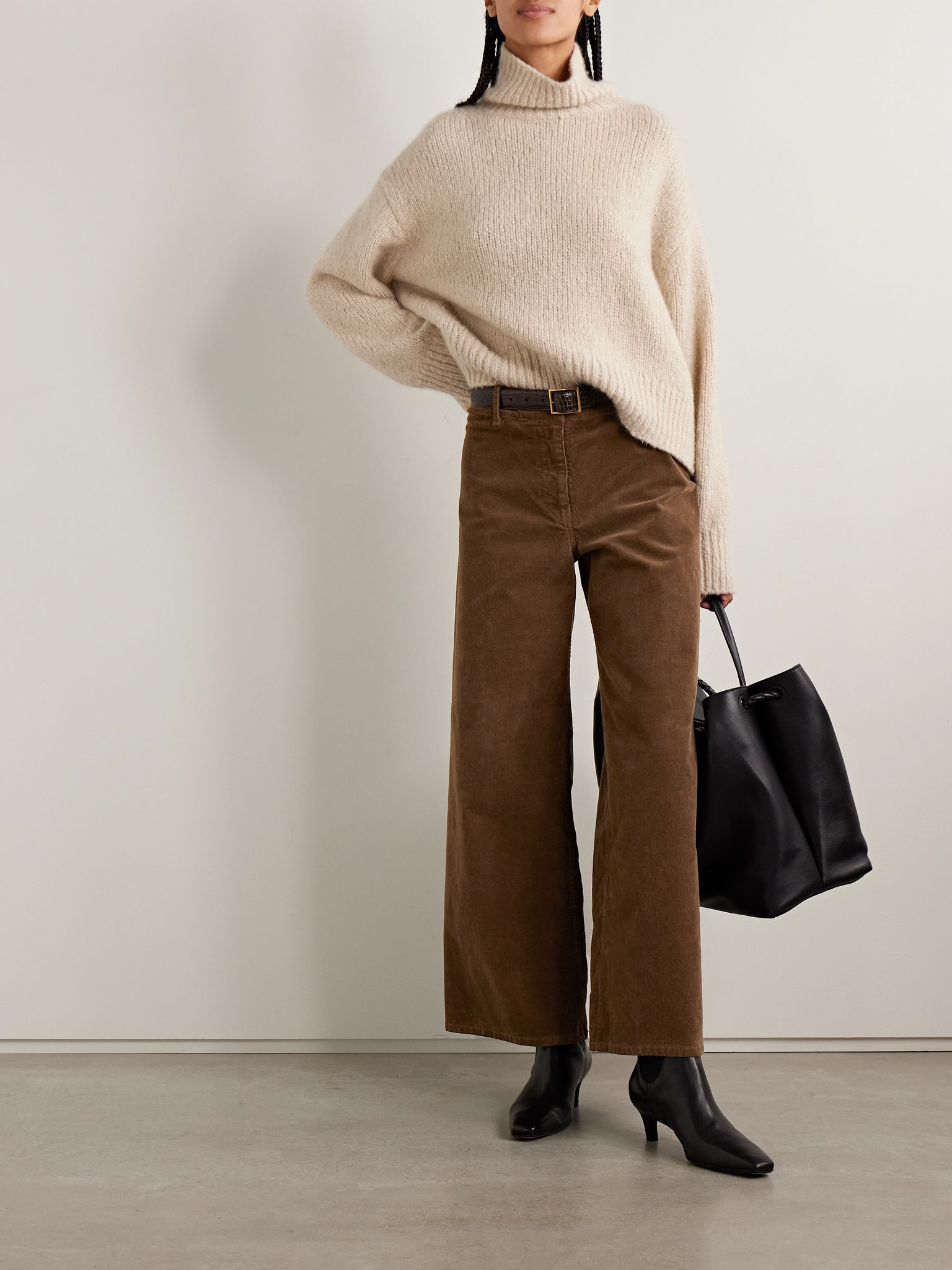 Megan cotton-blend corduroy wide-leg pants Brown - 2