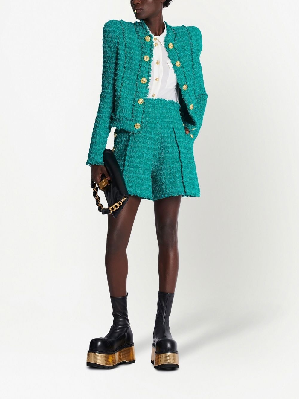 tweed tailored shorts - 2