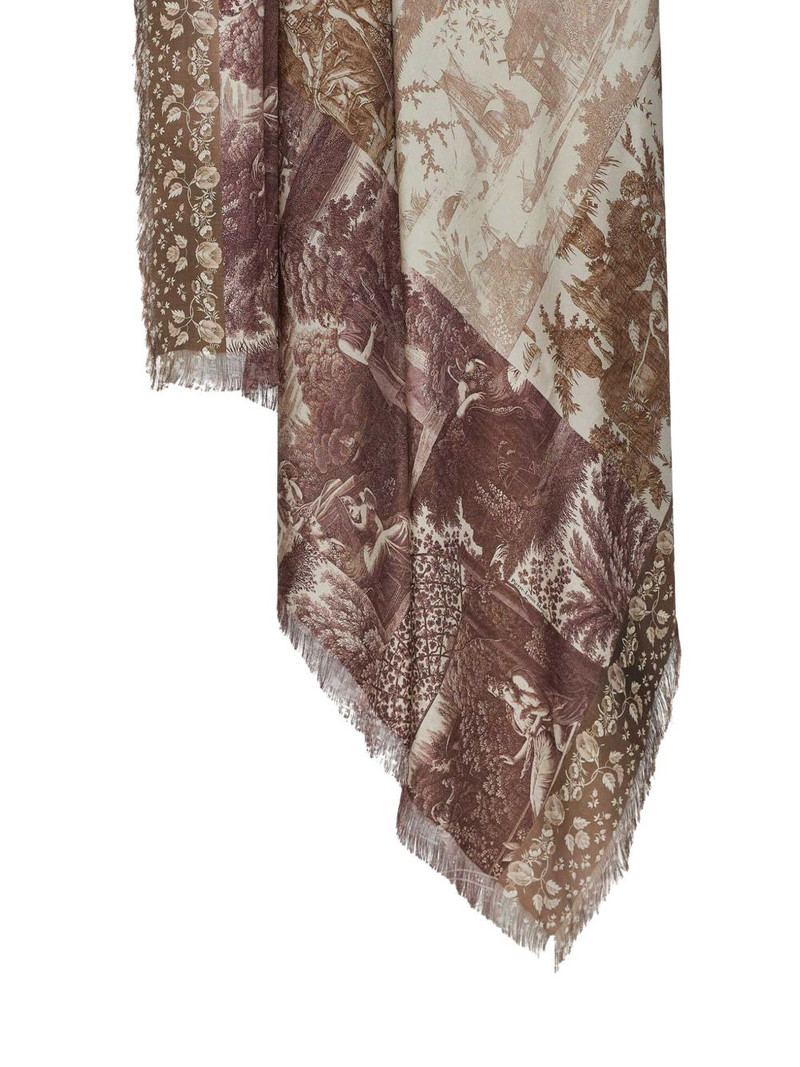 Pierre-Louis Mascia Aloeuw printed fringed shawl scarf outlook