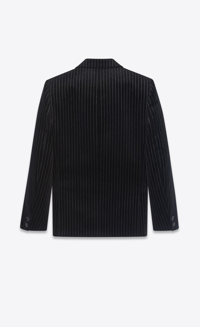 SAINT LAURENT single-breasted jacket in pinstripe velvet outlook