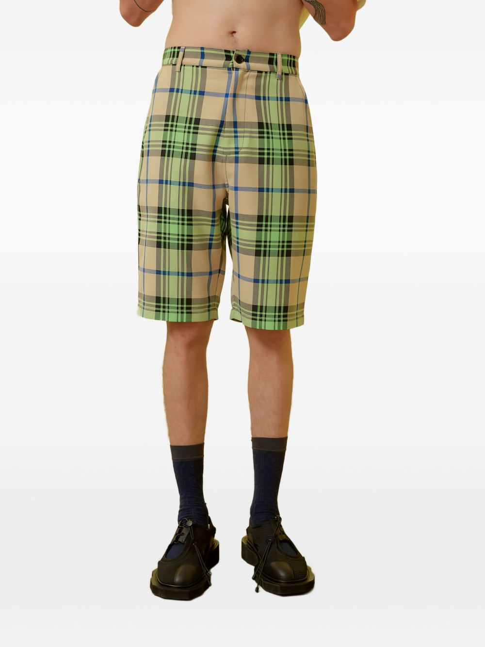 plaid-pattern shorts - 2