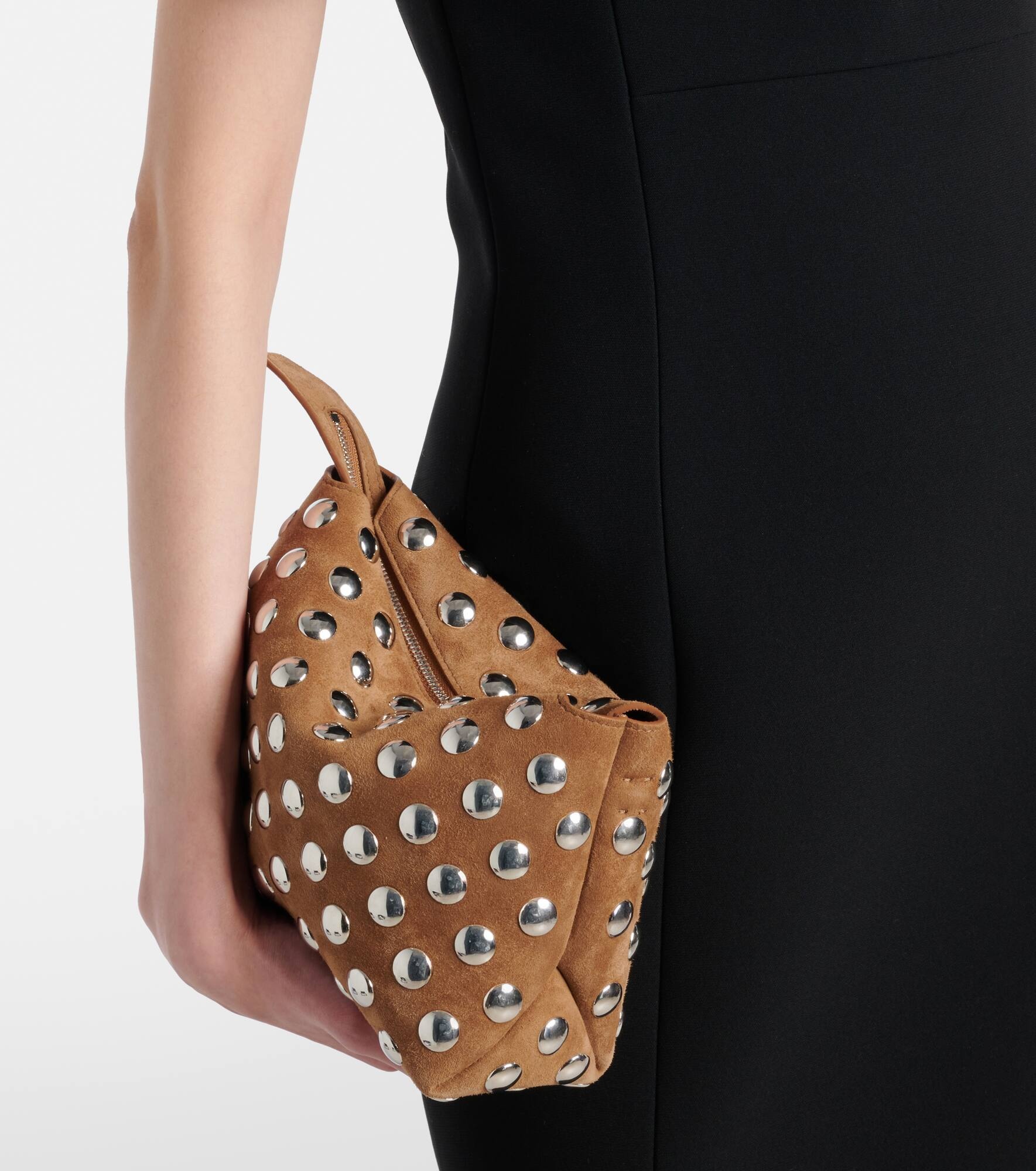 Lina Medium studded suede crossbody bag - 2