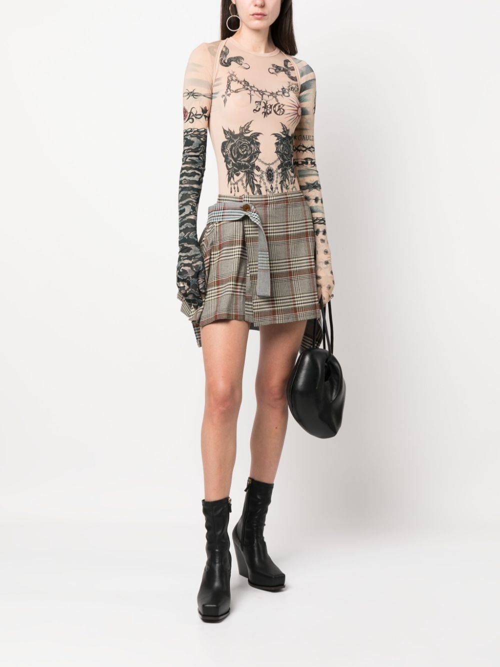 Jean Paul Gaultier graphic-print glove-sleeve top | REVERSIBLE