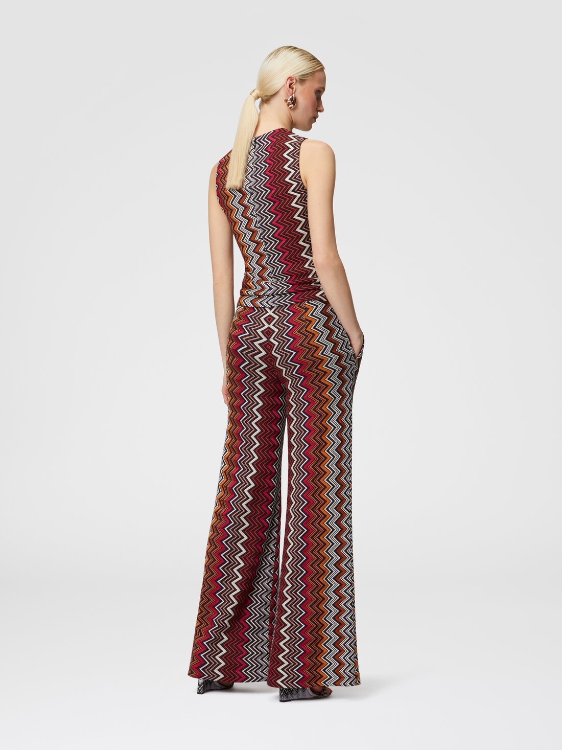 Zigzag wool and viscose trousers - 3