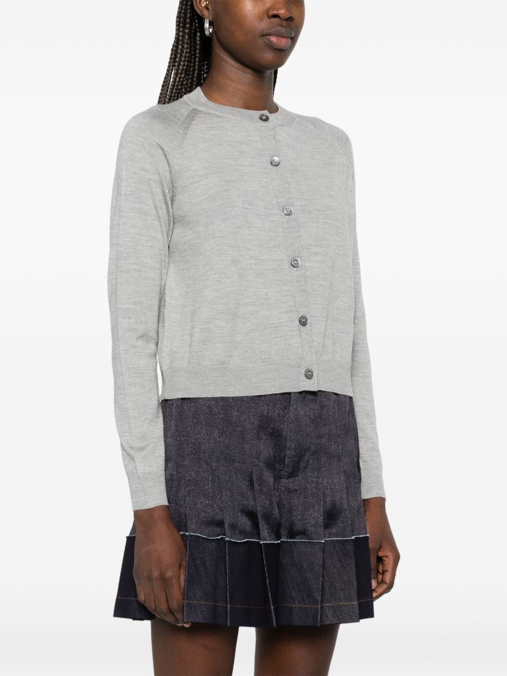 crew-neck cardigan - 3