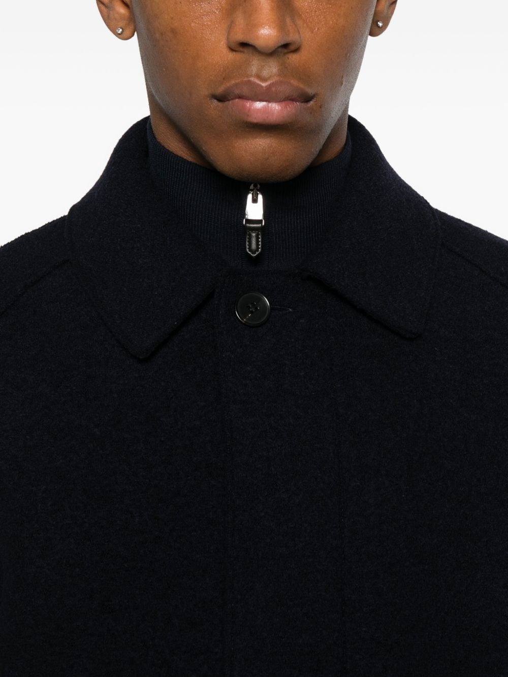 raglan-sleeve buttoned coat - 5