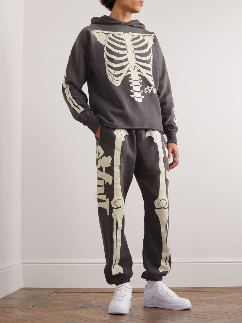 SAINT M×××××× Tapered Distressed Printed Cotton-Jersey Sweatpants outlook