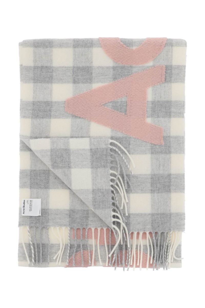 ACNE STUDIOS "CHECKED SCARF WITH LOGO PATTERN" - 2