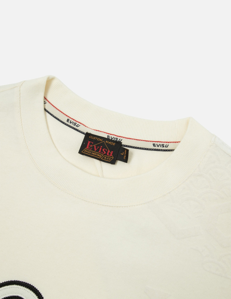 SEAGULL EMBROIDERY AND ALLOVER FLOCKING PATTERNS RELAX FIT T-SHIRT 10