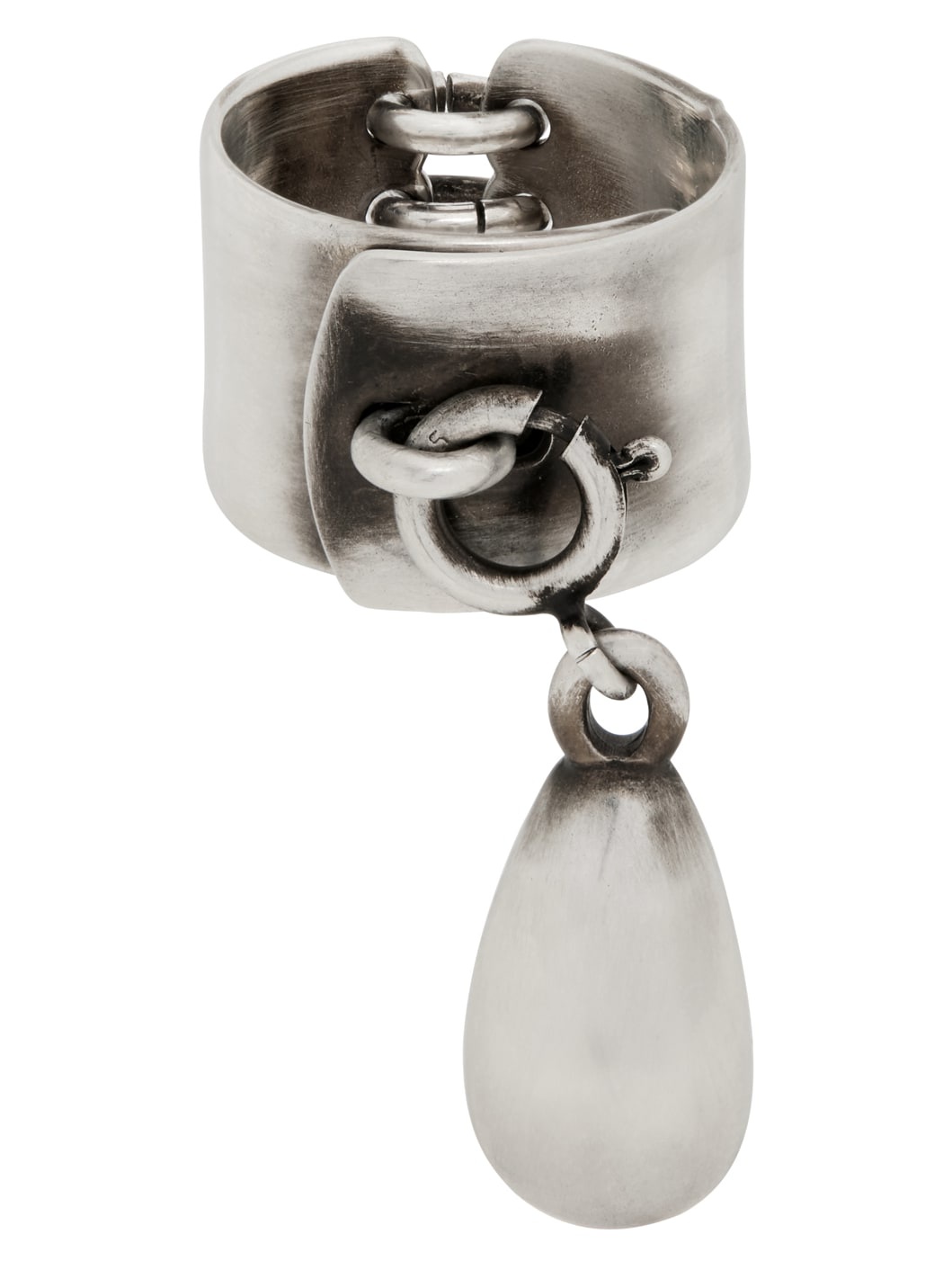 Silver Locking Pearl Ring - 1