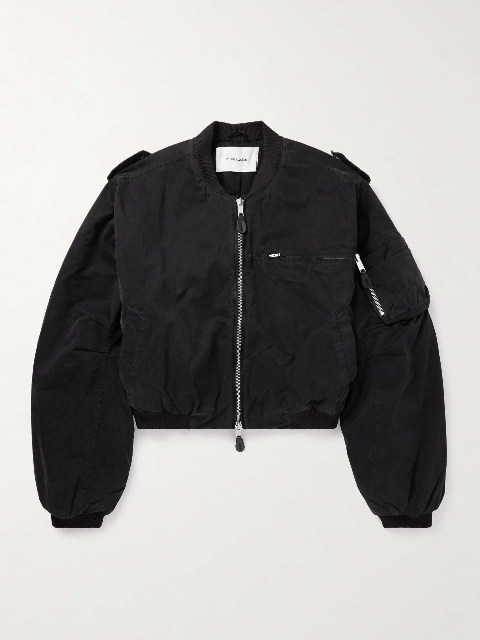 A-4 Cropped Cotton-Canvas Bomber Jacket - 1