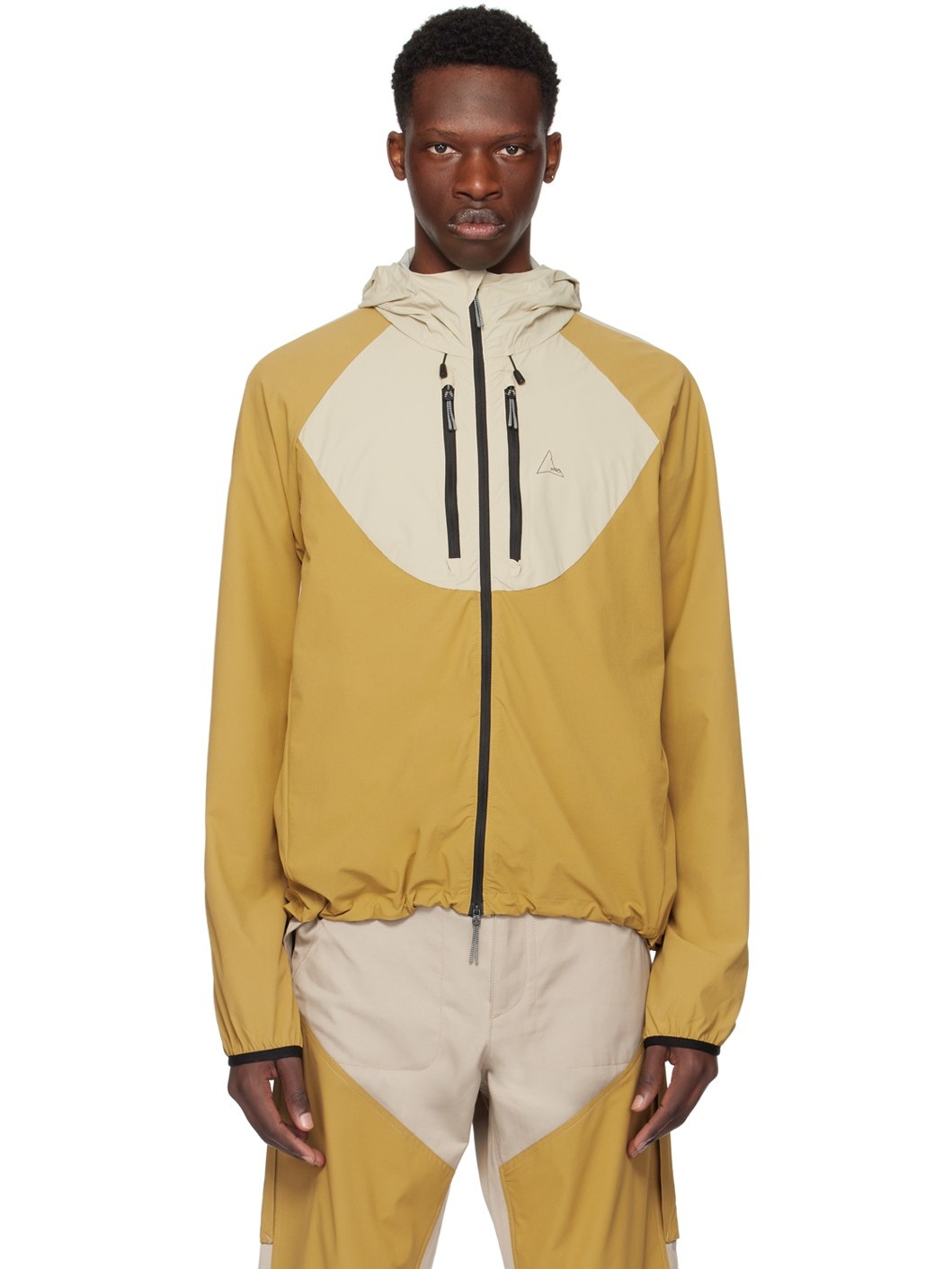 Khaki & Beige Zip Jacket - 1