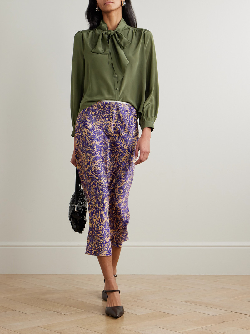 RIXO Melaina Pussy-bow Silk Crepe De Chine Blouse outlook