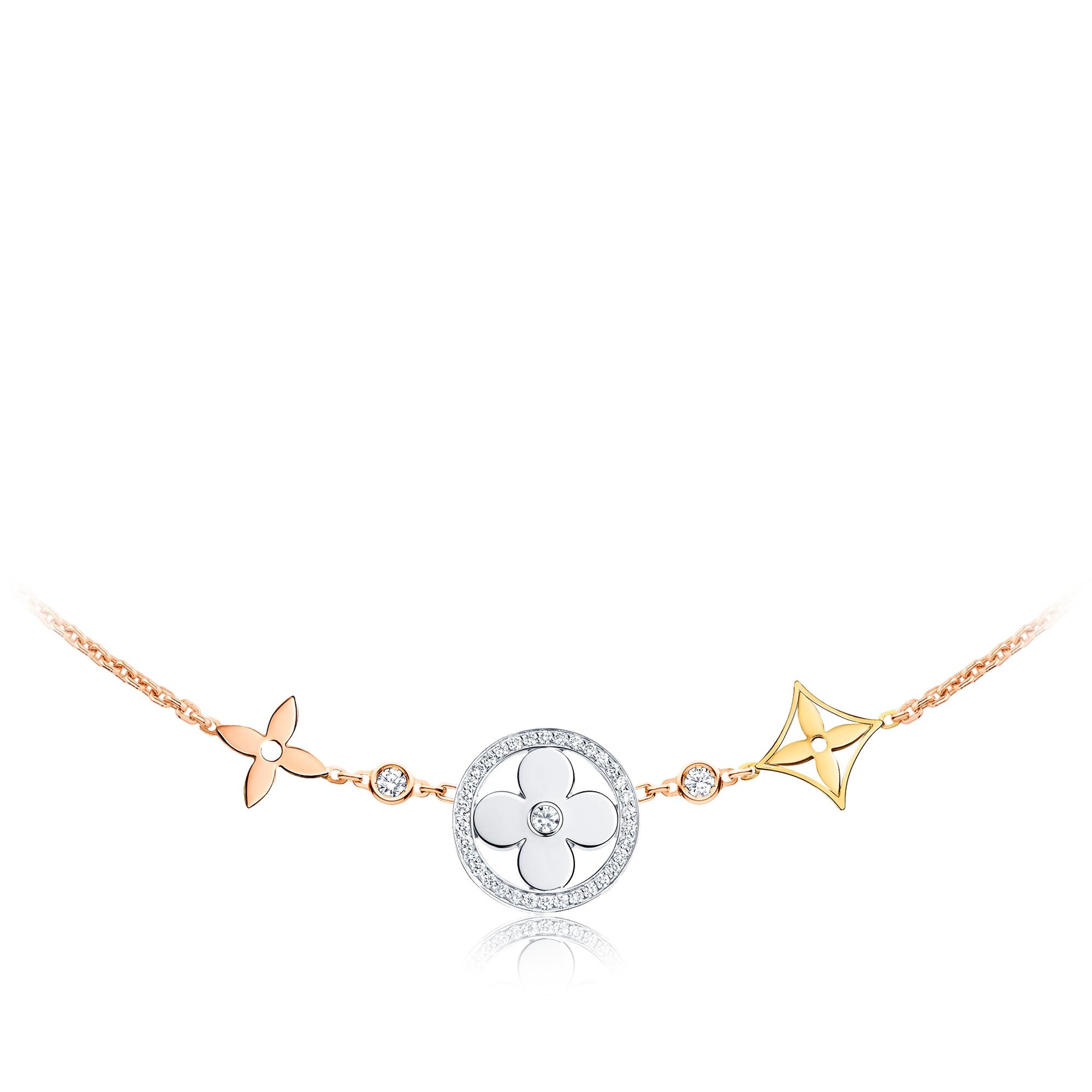 Idylle Blossom XL Necklace, 3 golds and diamonds - 1