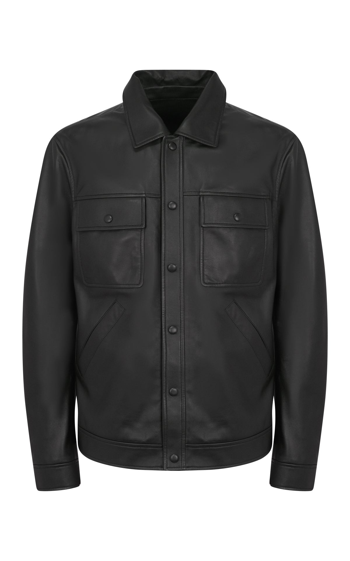 Levy Jacket in Black Nappa Leather - 1