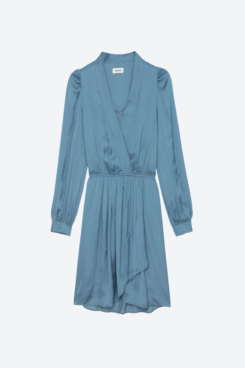 Zadig & Voltaire Remember Satin Dress - WWDR00003_BLUESTONE | REVERSIBLE