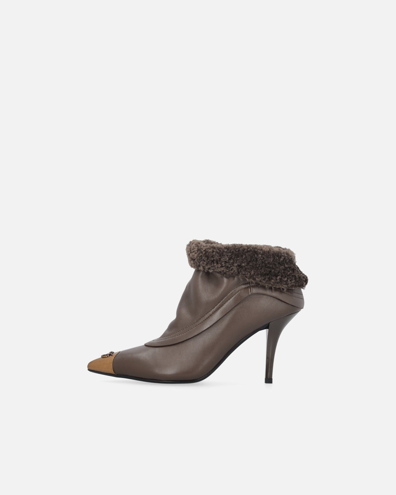 PINKO BOOTIES WITH FAUX FUR AND METAL TOE outlook