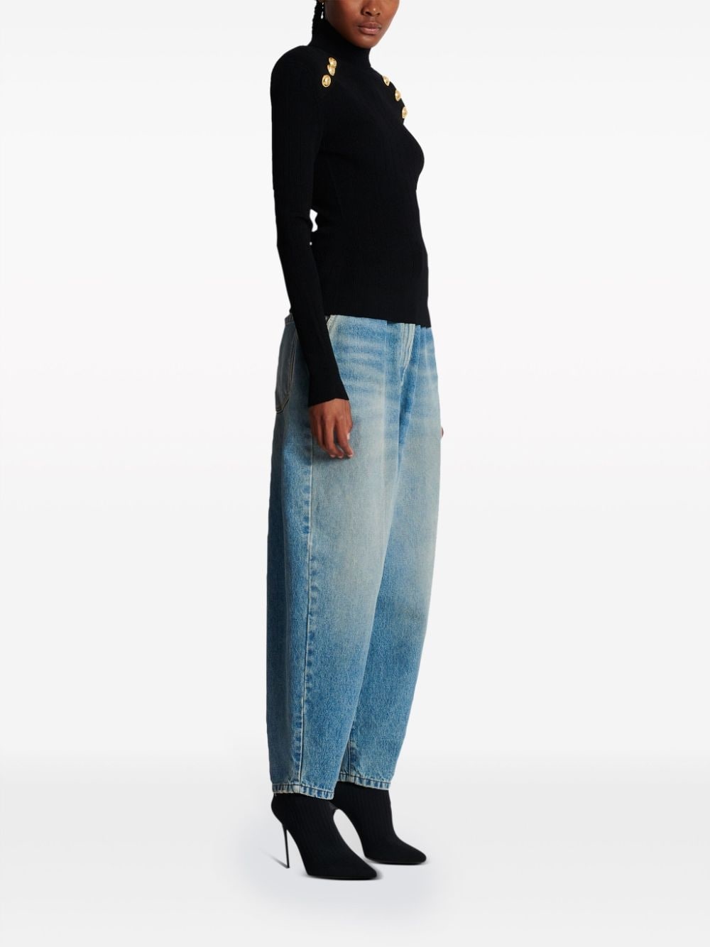 button-embellished roll-neck jumper - 3