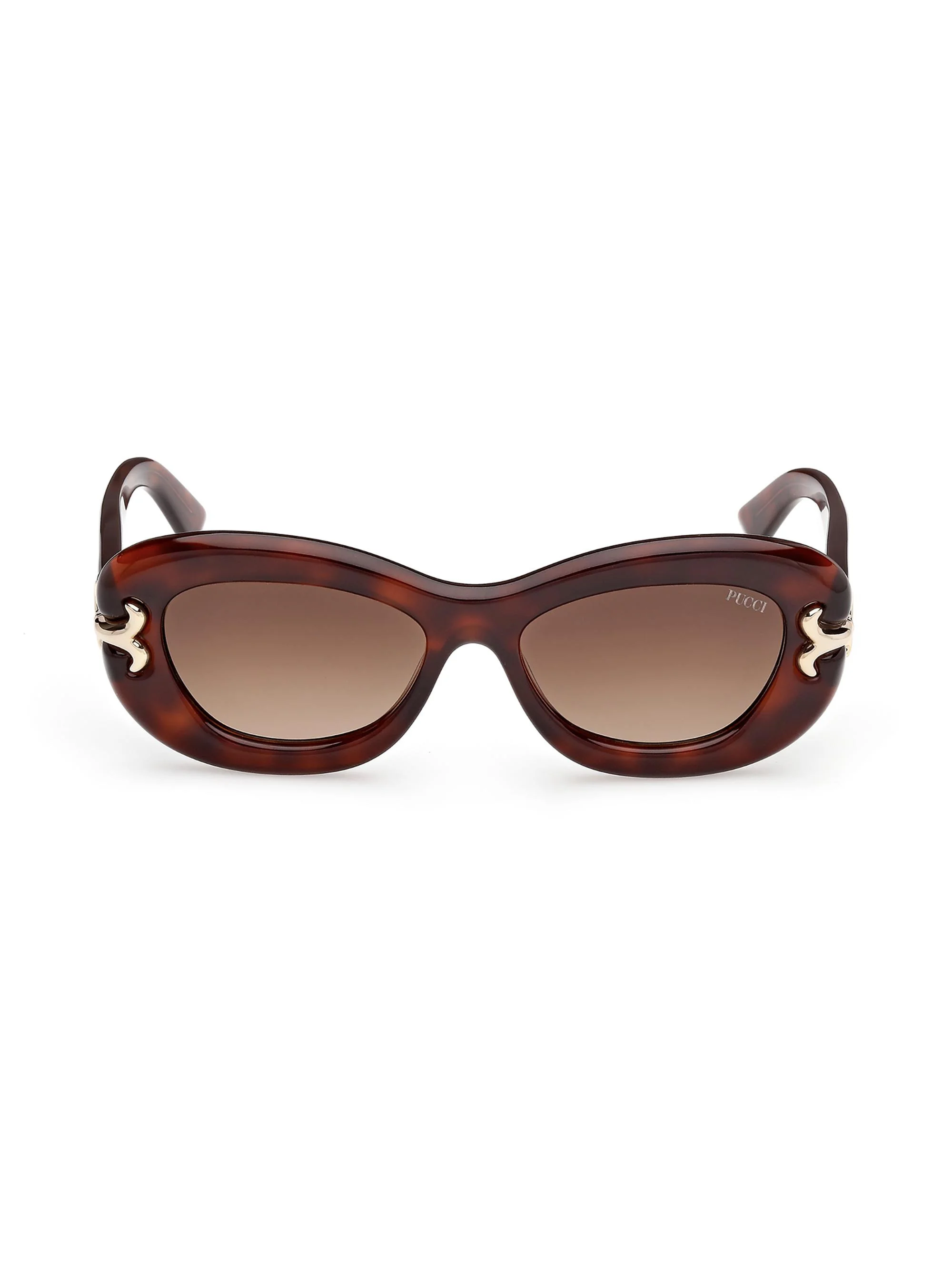 Women's 52MM Oval Sunglasses - Havana Gold Brown - 1