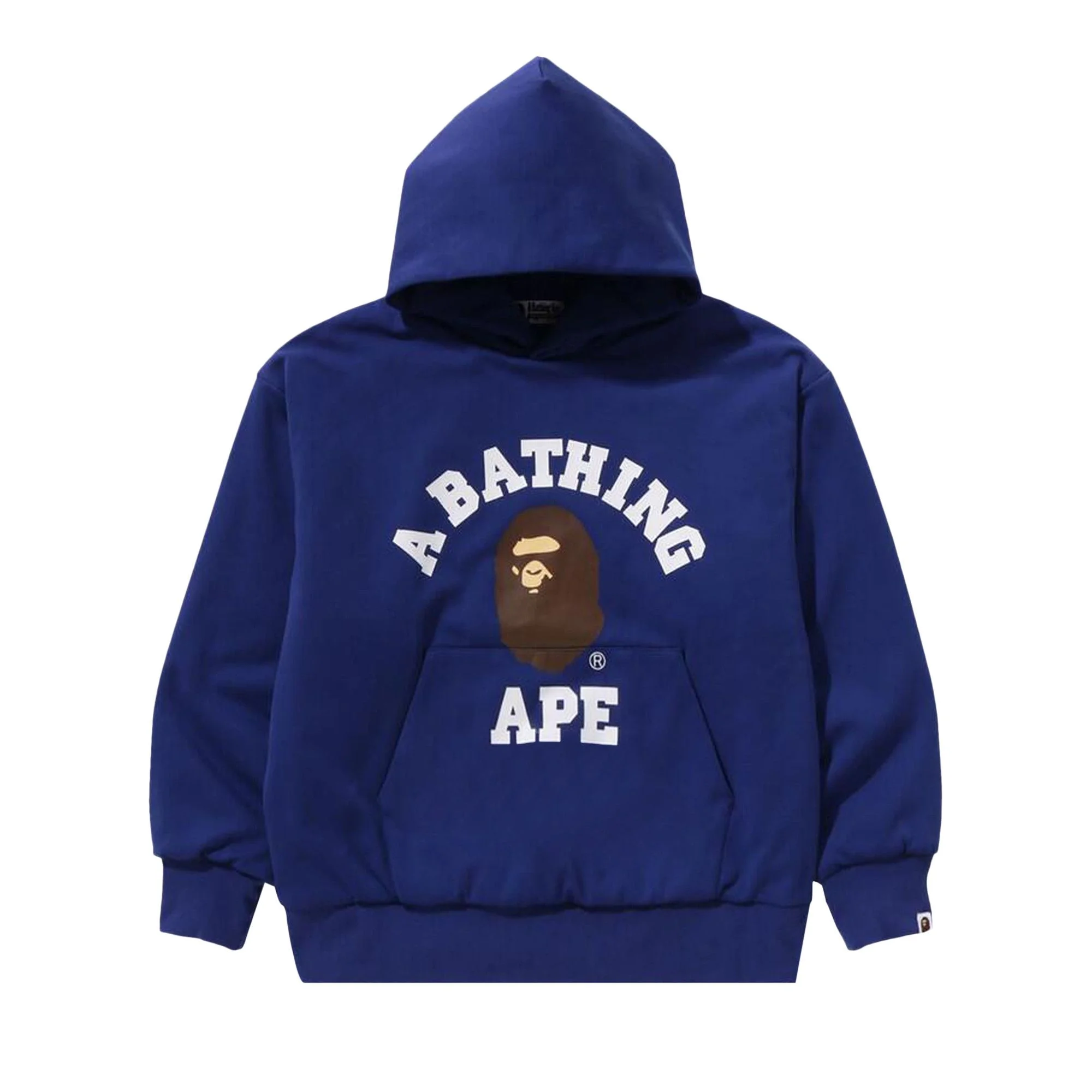 BAPE College Puffy Relaxed Fit Pullover Hoodie 'Blue' - 1