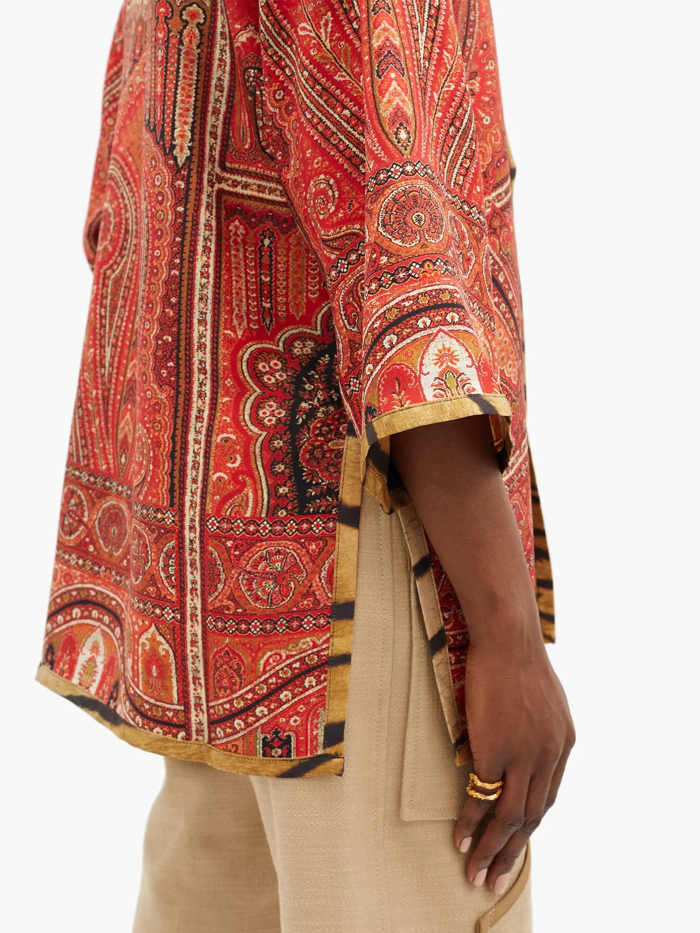 Paisley-print silk-twill jacket - 4