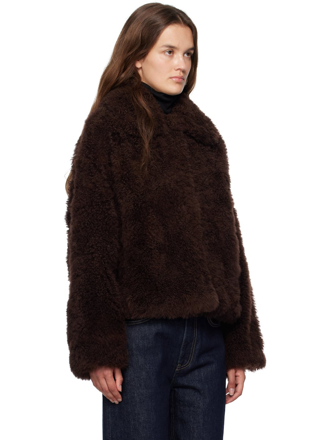 Brown Long Hair Jacket - 2