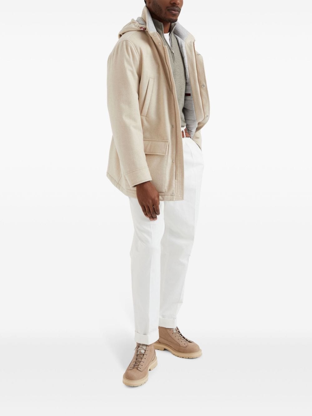 hooded cashmere jacket - 2