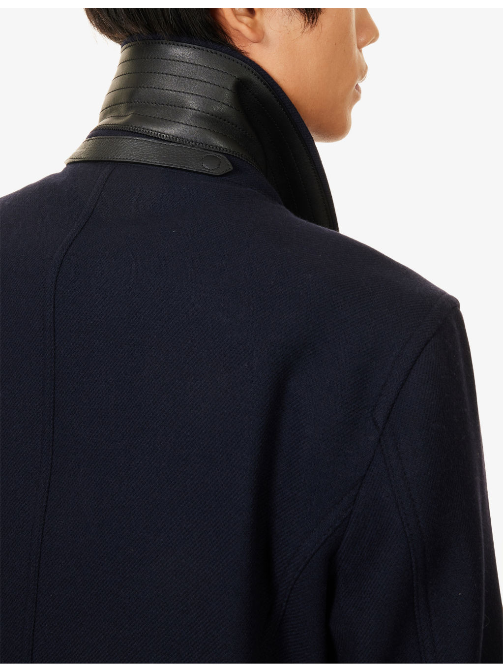 Pointed-Collar Double-Face Twill Wool Jacket - 6