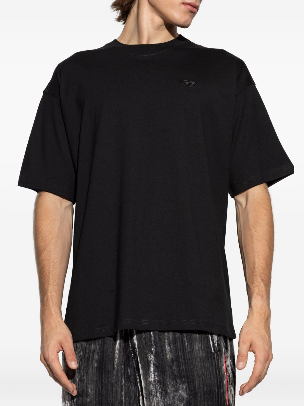 logo-embroidered back-print T-shirt - 3