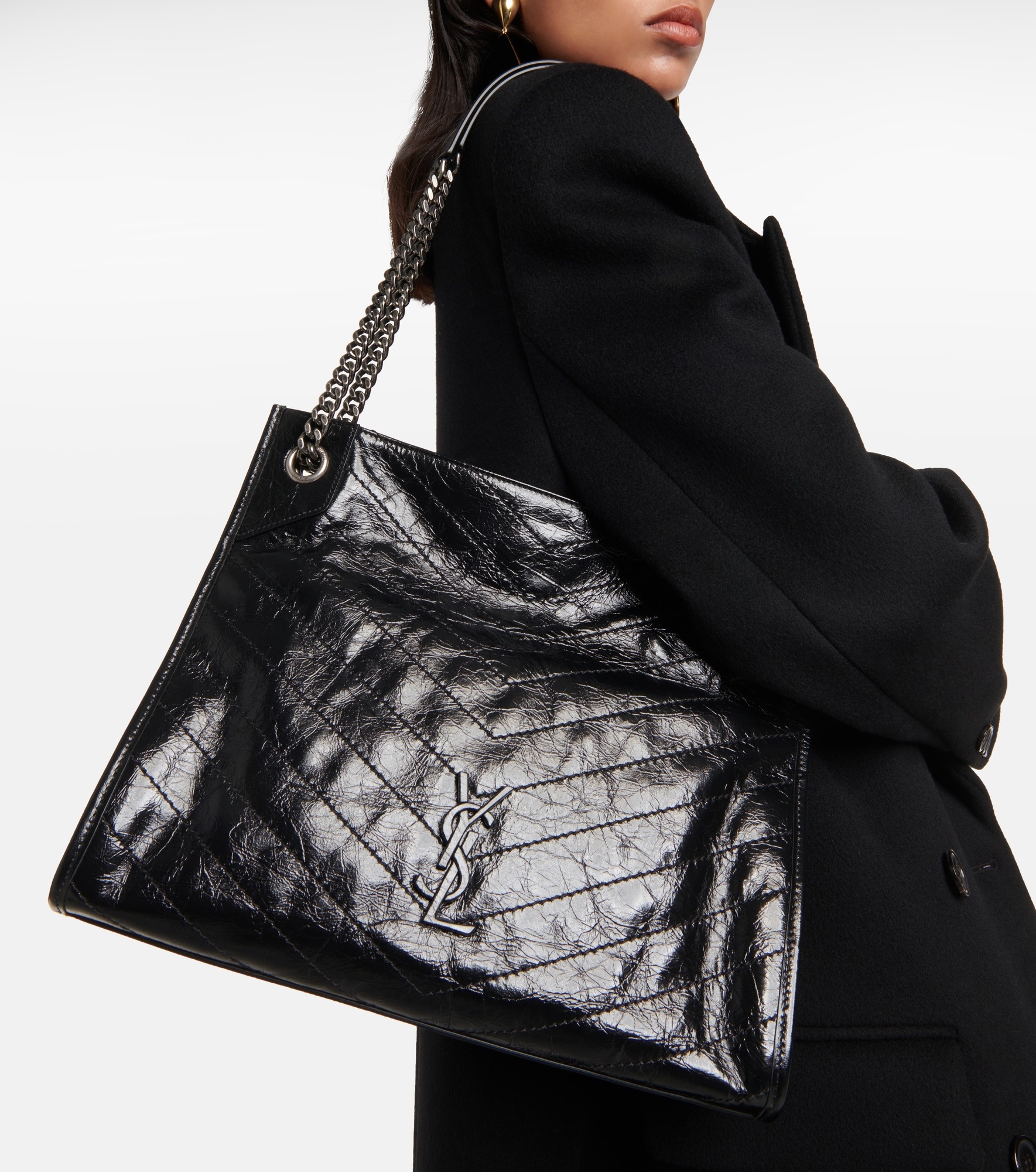 Niki crinkled leather shopper - 2